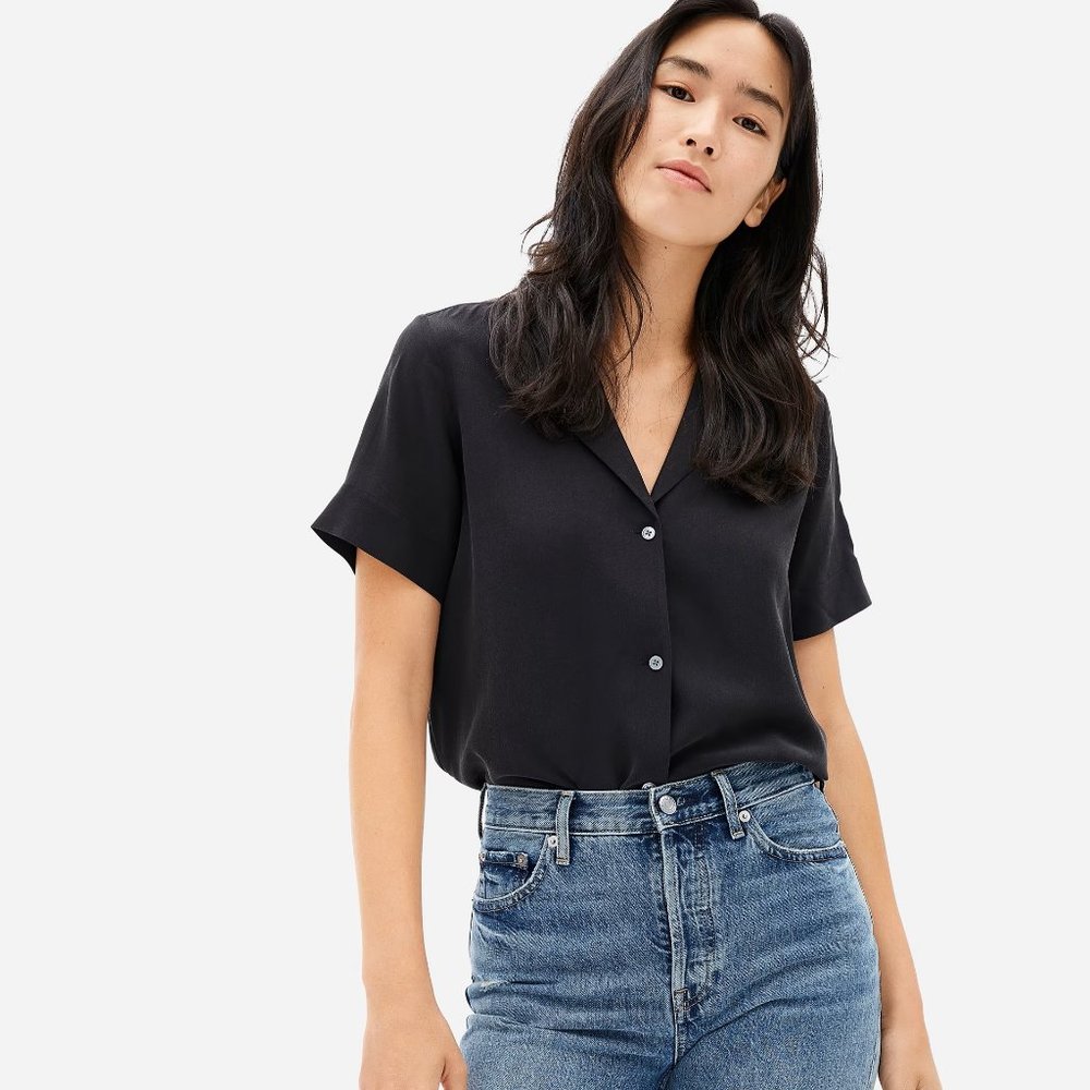 The Clean Silk Short-Sleeve Notch Shirt